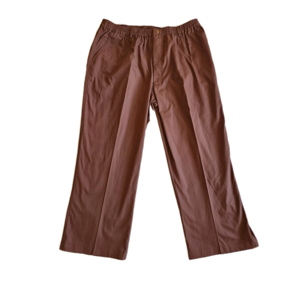 Haband Casual Joe Women's Pants Brown Wide-Leg Size 46 S Elastic Waist Trousers